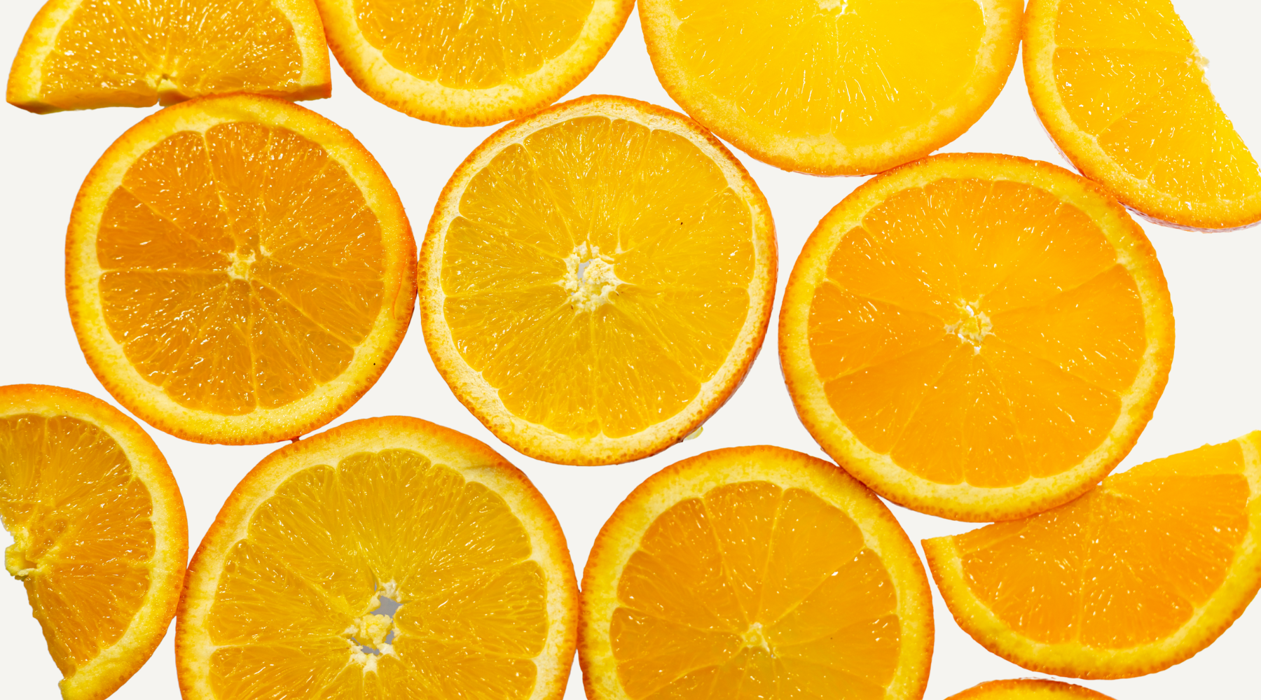 orange slices on a white background