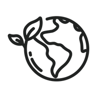 Black icon of a globe with leaves