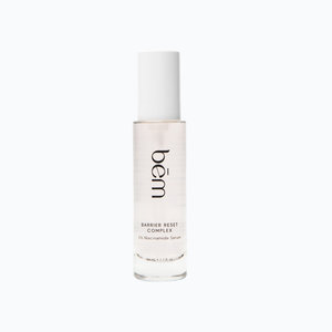 Bēm's Barrier Reset Complex serum bottle on a neutral background