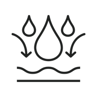 Monoline icon of serum droplets and arrows indicating serum penetrating skin barrier on a white background